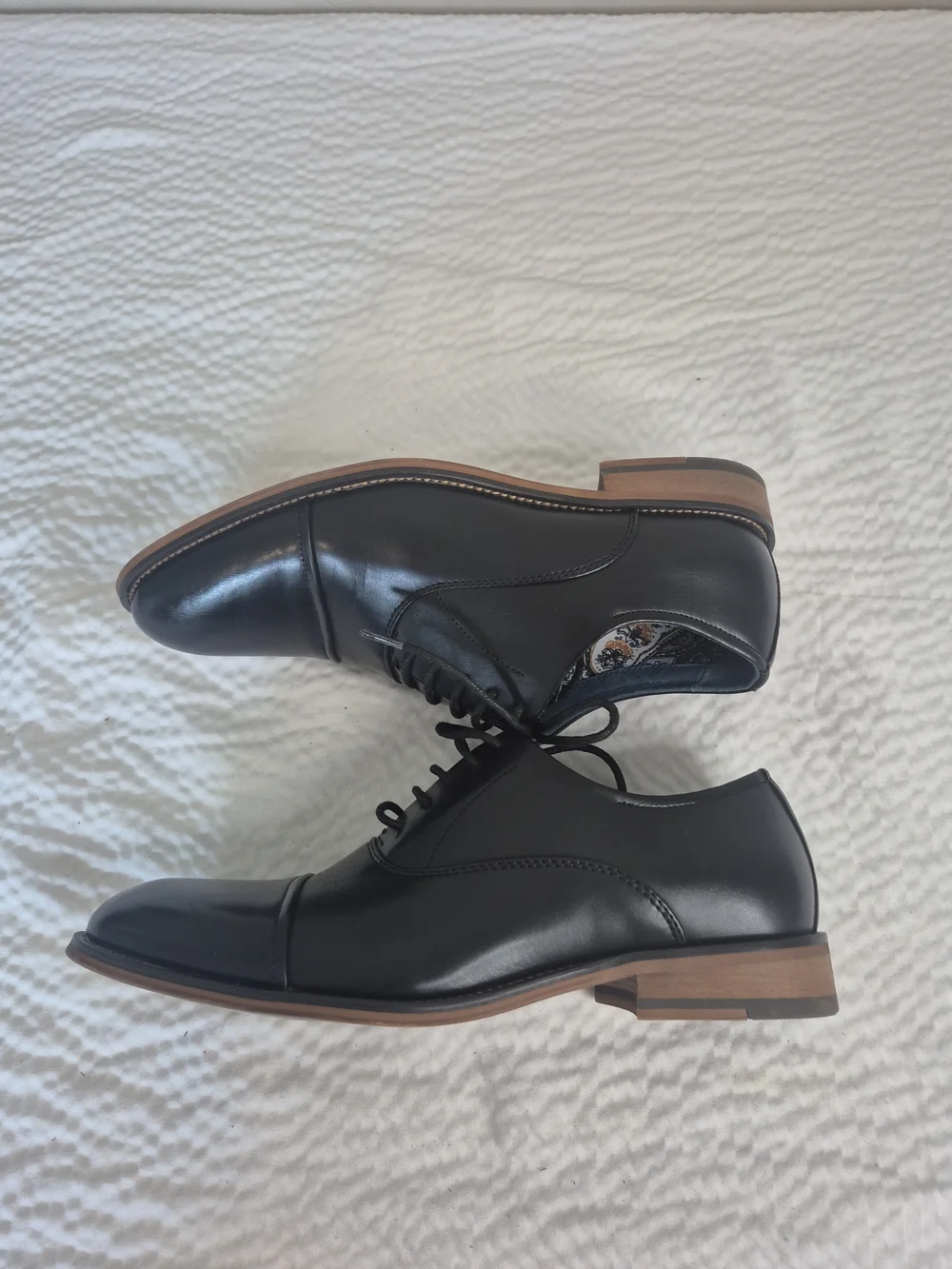 BRUNO MARC Louis 2 Mens 7 Black Cap Toe Oxford Business Formal Dress Shoes